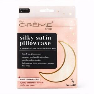 The Crème Shop Silky Satin Pillowcase - Blush Constellation